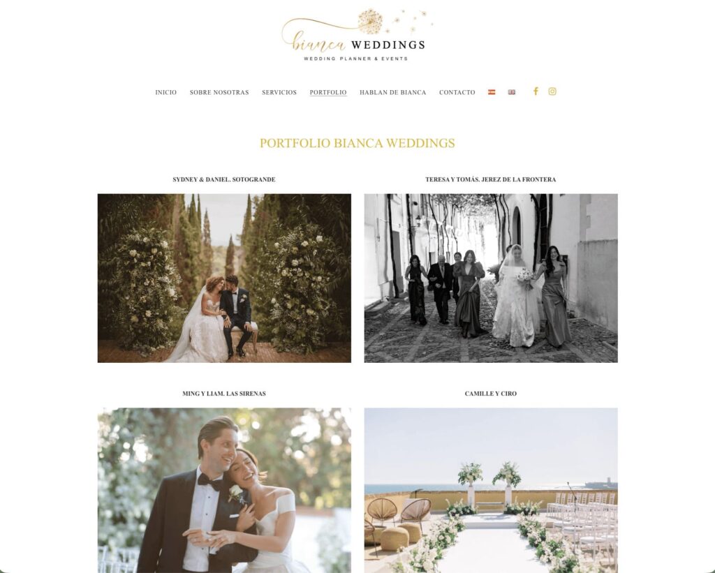 Diseño Web para Bianca Weddings — Wedding Planner en Cádiz