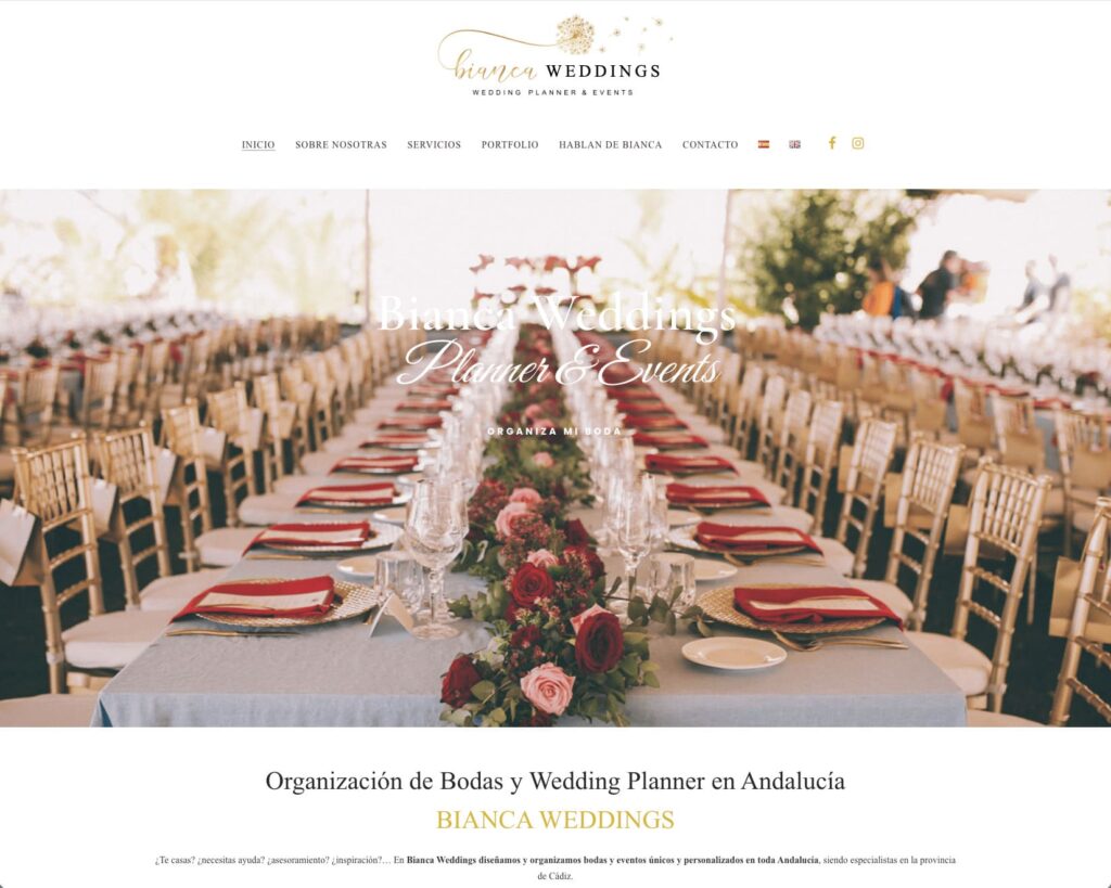 Diseño Web para Bianca Weddings — Wedding Planner en Cádiz
