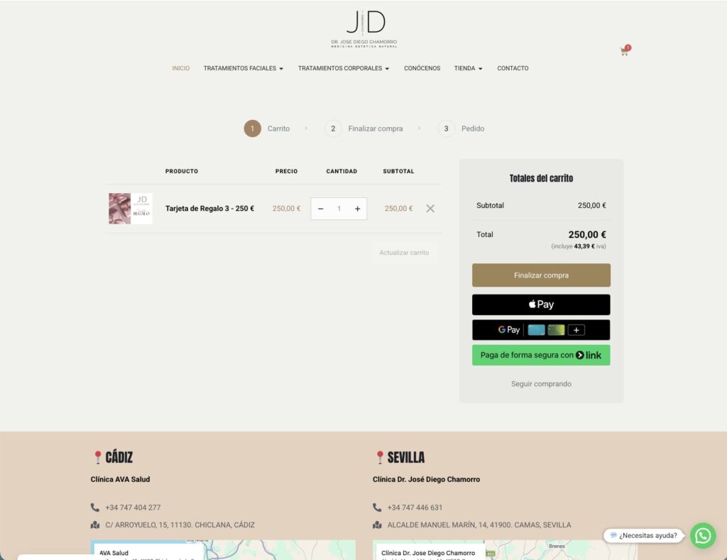 diseño web clinica estetica en cadiz