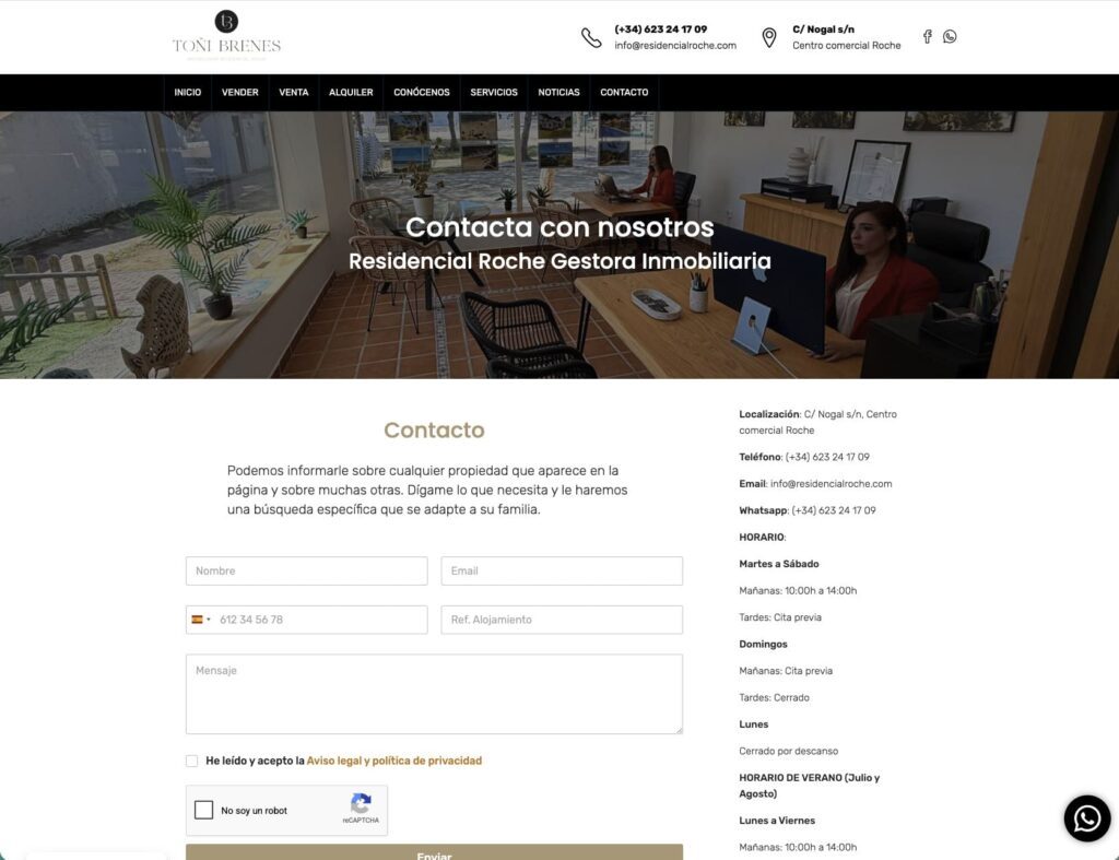 diseño web inmobiliaria en Roche
