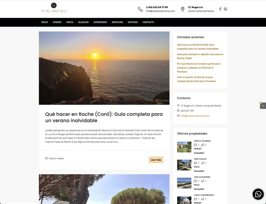 diseño web inmobiliaria en Roche