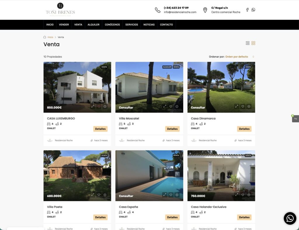 diseño web inmobiliaria en Roche
