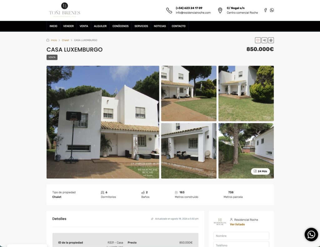 diseño web inmobiliaria en Roche