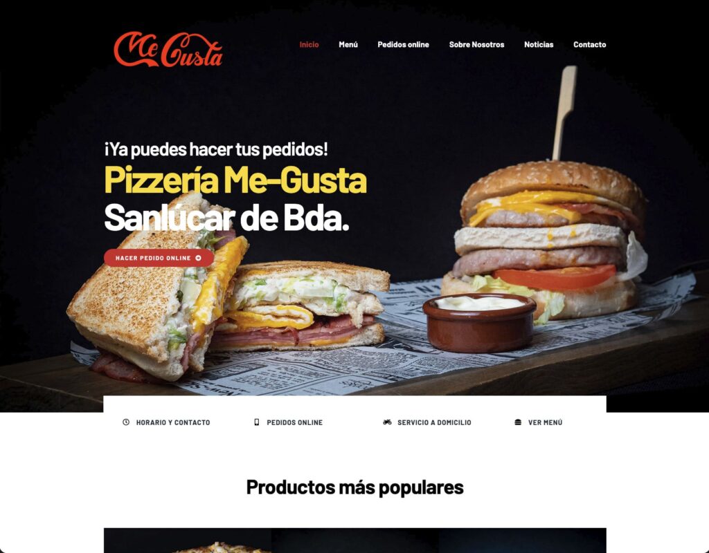 diseño web pizzería Cádiz