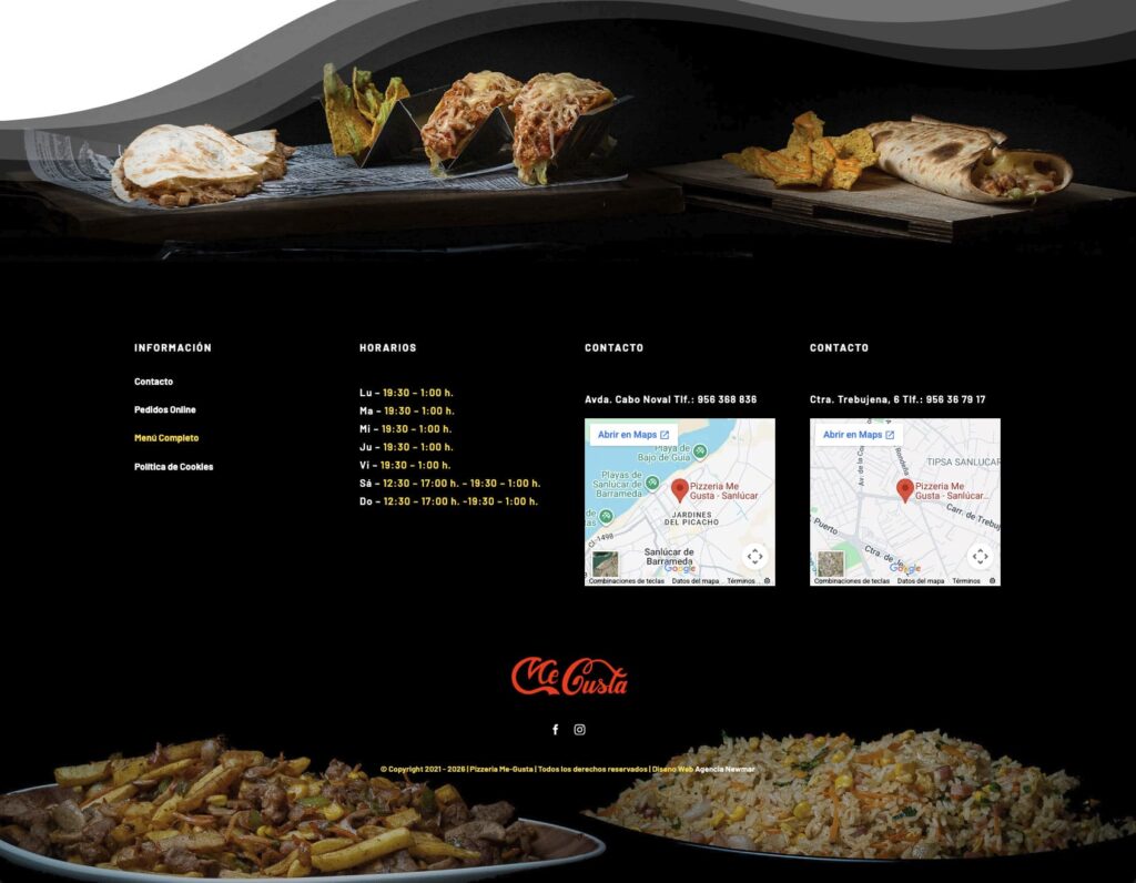 diseño web pizzería Cádiz