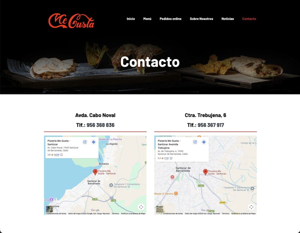 diseño web pizzería Cádiz
